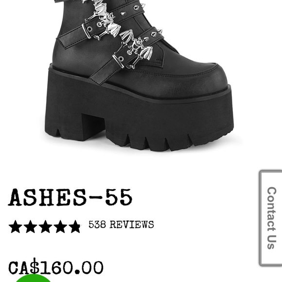 Demonia Ashes-55 Black || Women’s Size 11 || Slight Use - Picture 6 of 6